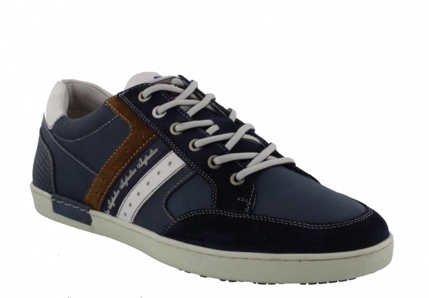 Australian Footwear Nothingham Leather Trainer Blue-White